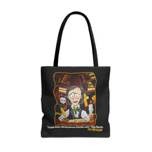 Load image into Gallery viewer, POE FOREVERMORE™ Tote Bag - Edgar Allan Poe With Books &quot;I became insane...&quot; Artwork By Mark Redfield
