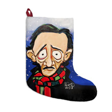 Load image into Gallery viewer, Holiday Stocking - &quot;Edgar Allan Poe in Winter&quot; Art By Mark Redfield
