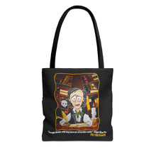 Load image into Gallery viewer, POE FOREVERMORE™ Tote Bag - Edgar Allan Poe With Books &quot;I became insane...&quot; Artwork By Mark Redfield
