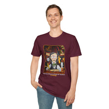 Load image into Gallery viewer, POE FOREVERMORE™ Edgar Allan Poe With Books &quot;I became insane...&quot; Artwork By Mark Redfield Unisex Softstyle T-Shirt
