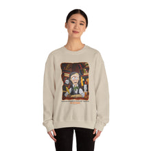 Load image into Gallery viewer, POE FOREVERMORE™ Edgar Allan Poe With Books &quot;I became insane...&quot; Artwork By Mark Redfield Unisex Heavy Blend™ Crewneck Sweatshirt - TAN
