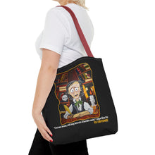 Load image into Gallery viewer, POE FOREVERMORE™ Tote Bag - Edgar Allan Poe With Books &quot;I became insane...&quot; Artwork By Mark Redfield
