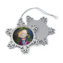 Load image into Gallery viewer, Pewter Snowflake Ornament - Edgar Allan Poe in Purple Jacket - Art by Mark Redfield Holiday Ornament
