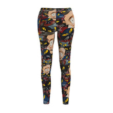 Load image into Gallery viewer, Leggings - &quot;Edgar Allan Poe With Cats&quot; All Over Pattern Art By Mark Redfield Casual Leggings for Women - Comfortable &amp; Unique Activewear
