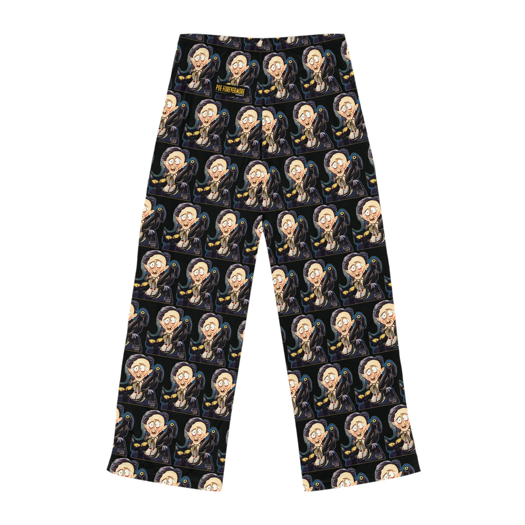 Pajama Pants - Edgar Allan Poe with Raven and Black Cat Art by Mark Redfield Women's Pajama Pants