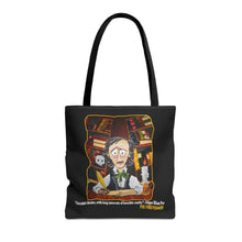 Load image into Gallery viewer, POE FOREVERMORE™ Tote Bag - Edgar Allan Poe With Books &quot;I became insane...&quot; Artwork By Mark Redfield
