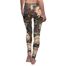 Load image into Gallery viewer, Leggings - &quot;Edgar Allan Poe With Cats&quot; All Over Pattern Art By Mark Redfield Casual Leggings for Women - Comfortable &amp; Unique Activewear
