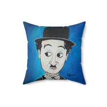 Load image into Gallery viewer, Pillow - &quot;Charlie Chaplin&quot; Art By Mark Redfield Square Pillow
